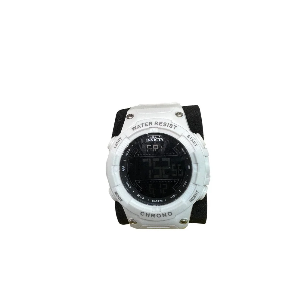 Invicta Mens Chrono Digital White‎ Resin Sport Watch 10ATM Water Resist New